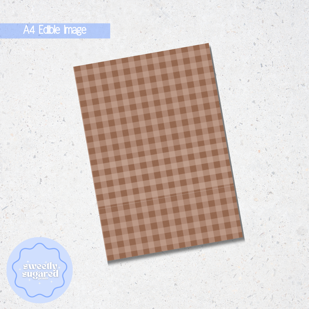 Pastel Gingham- A4 edible image