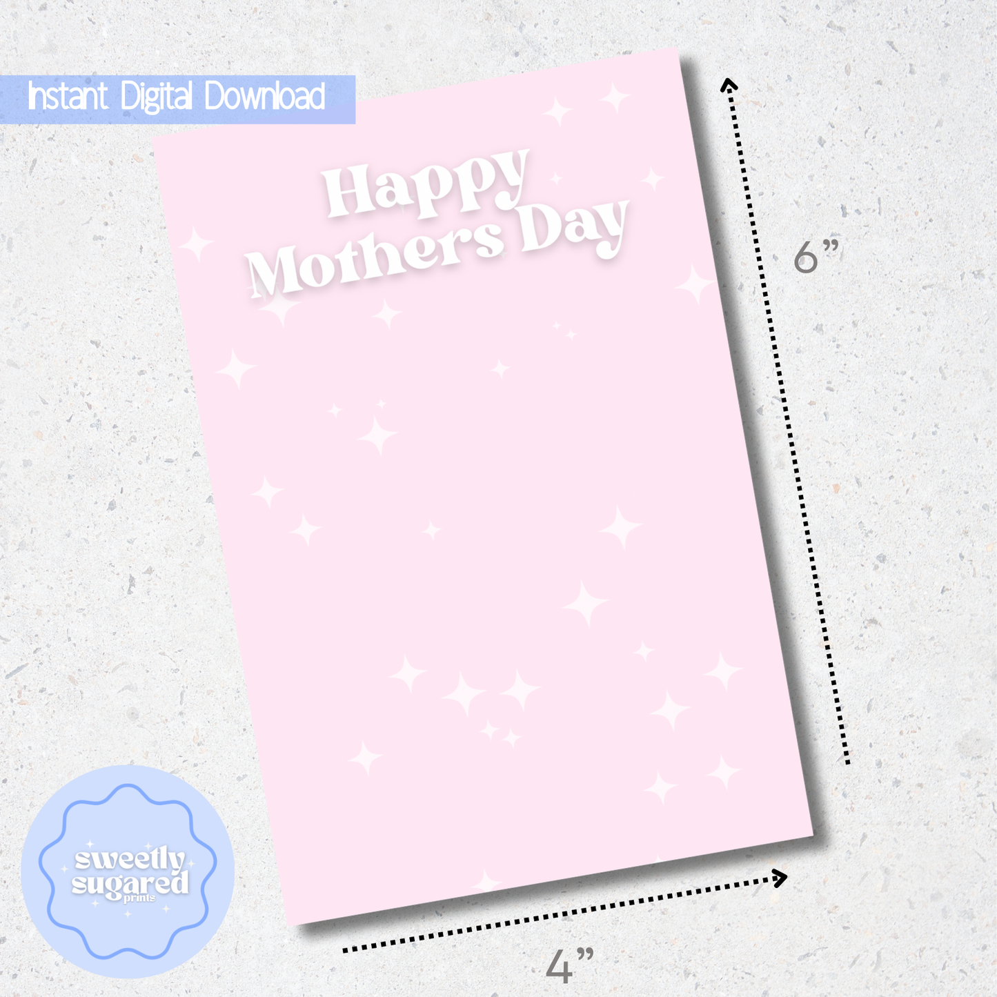 DIGITAL- Happy Mothers Day cookie card- Pink