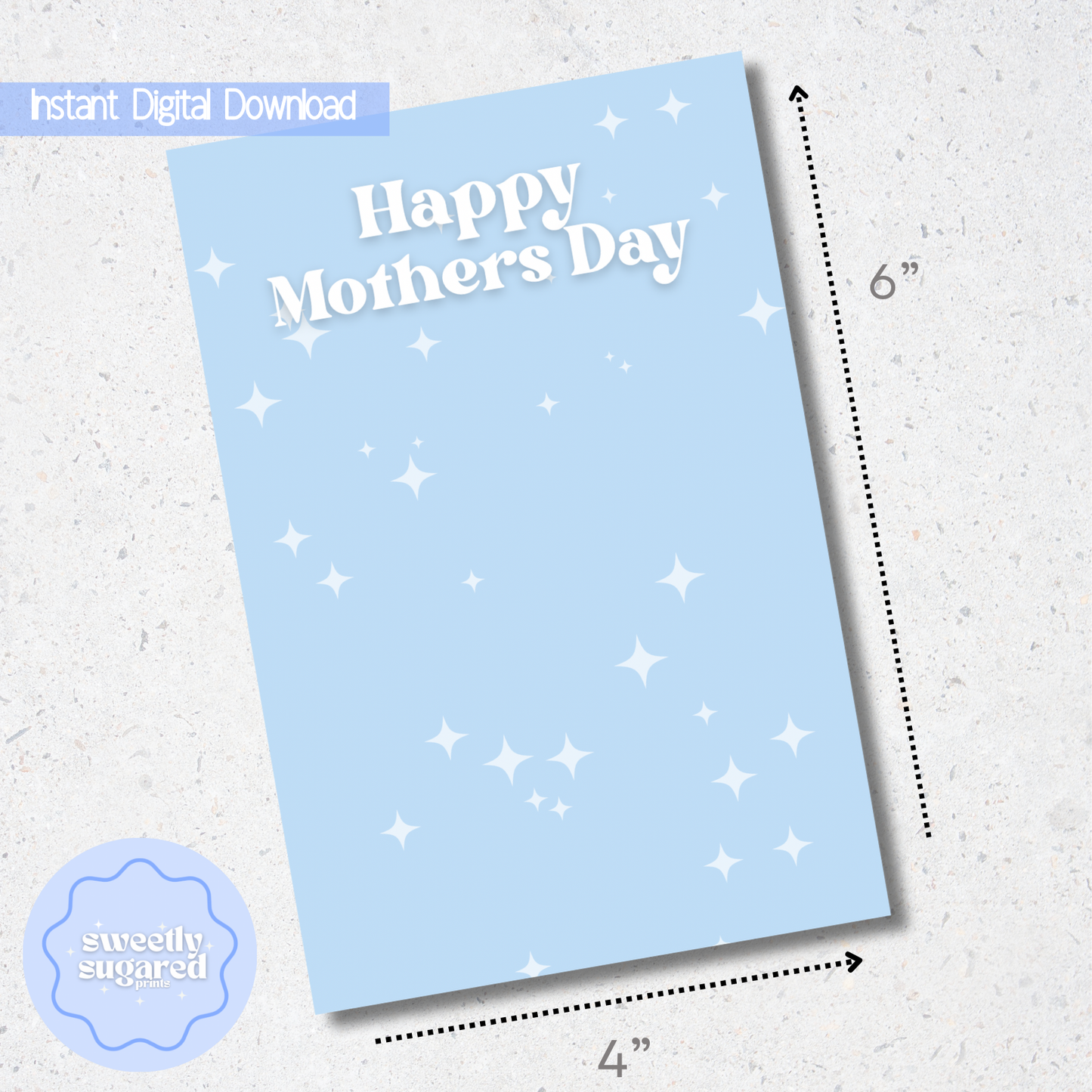 DIGITAL- Happy Mothers Day cookie card Blue