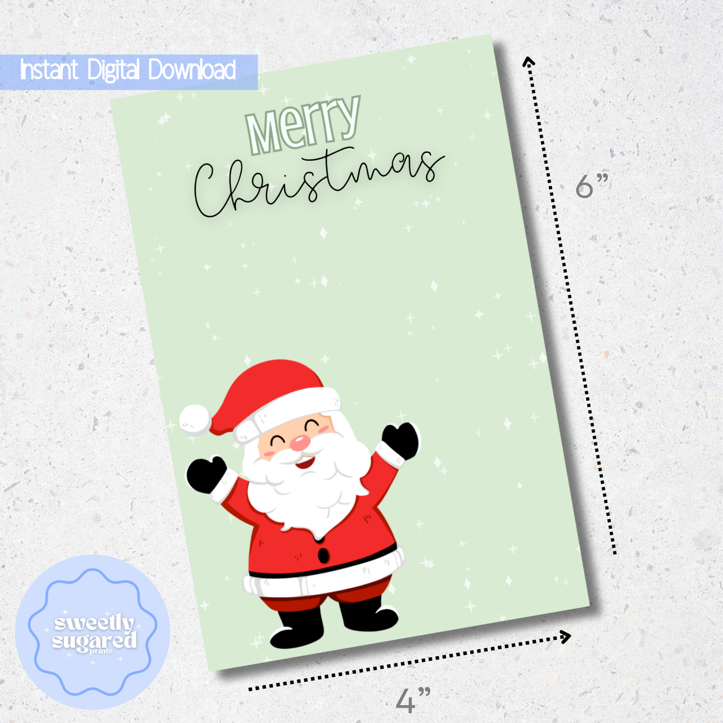 DIGITAL- Merry Christmas cookie card- green