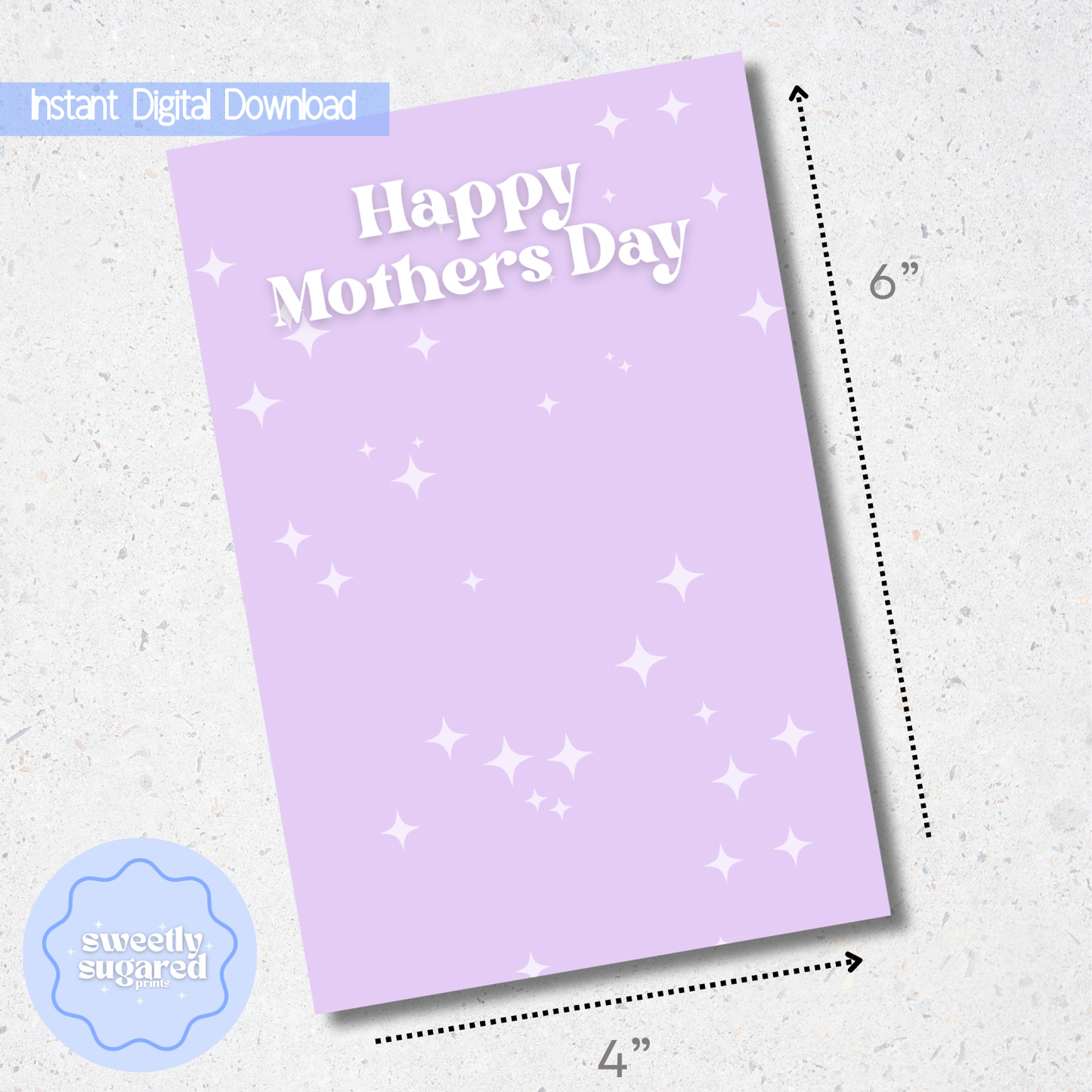 DIGITAL- Happy Mothers Day cookie card- Purple