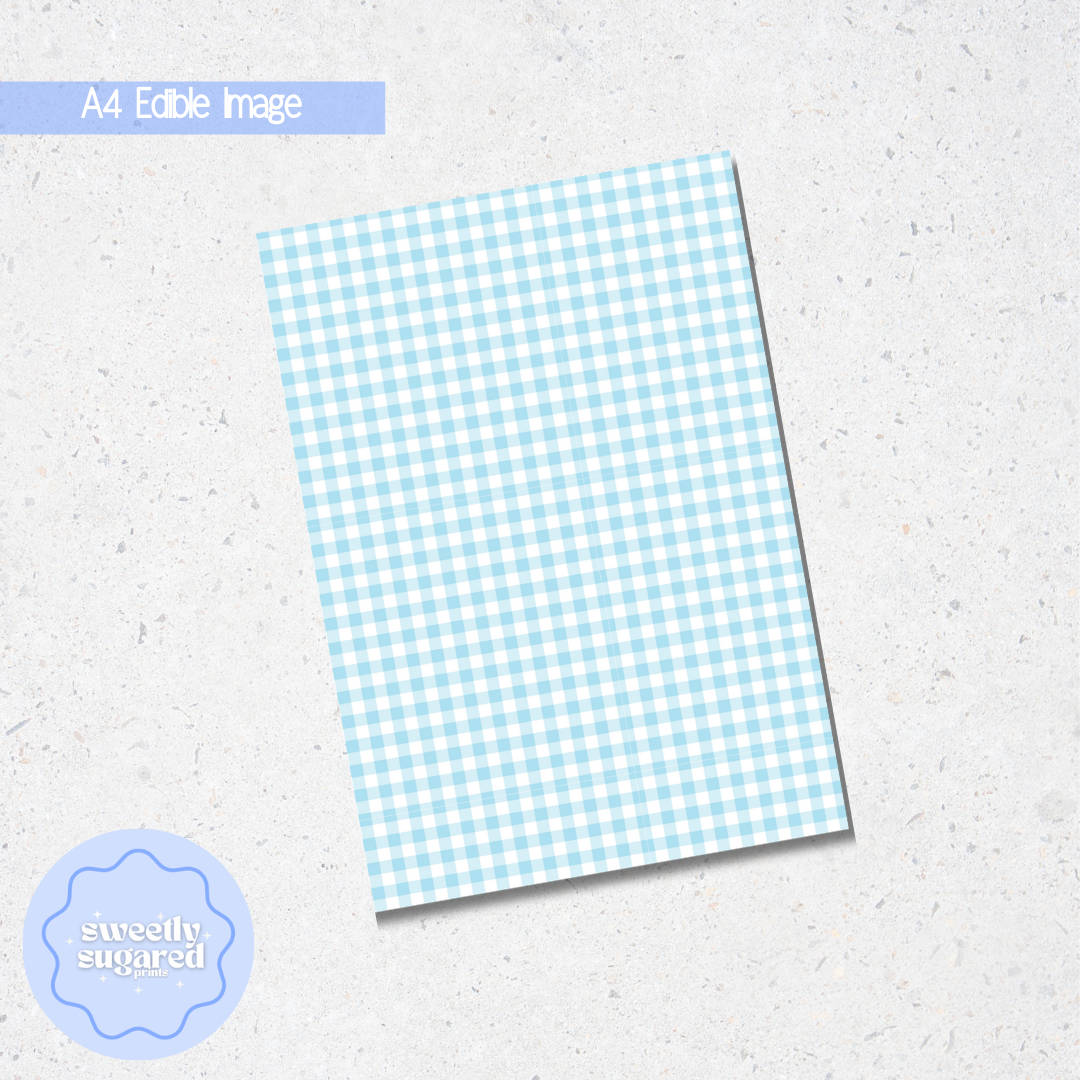 Pastel Gingham- A4 edible image