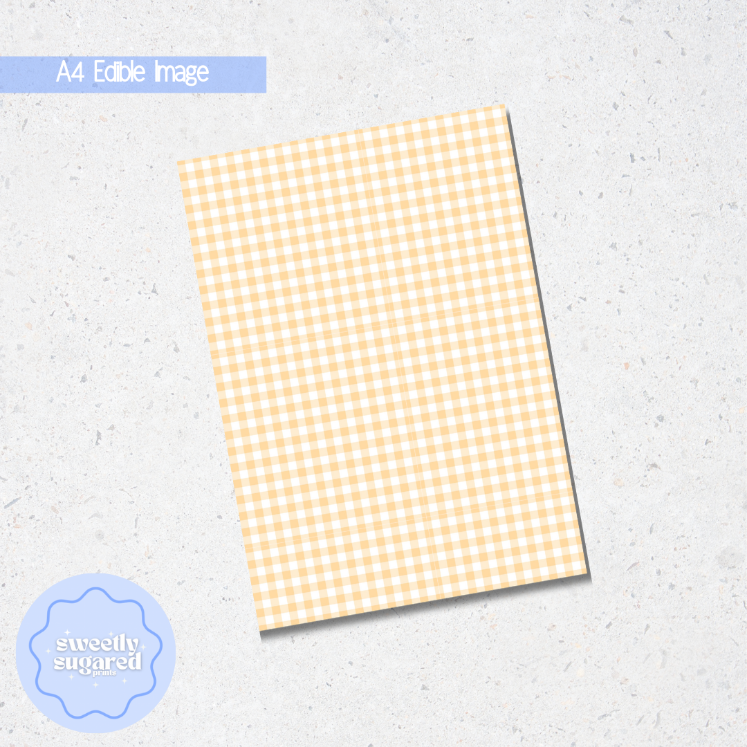 Pastel Gingham- A4 edible image