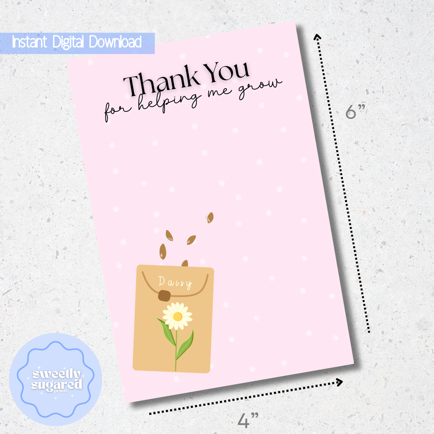 DIGITAL- helping me grow cookie card- pink