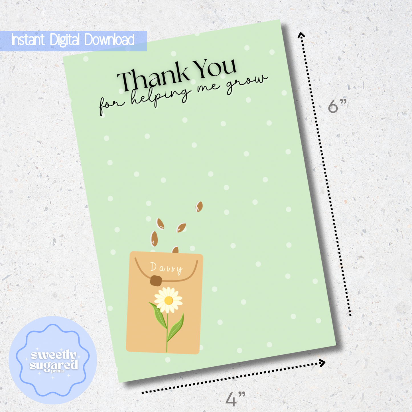 DIGITAL- Helping me grow cookie card- green