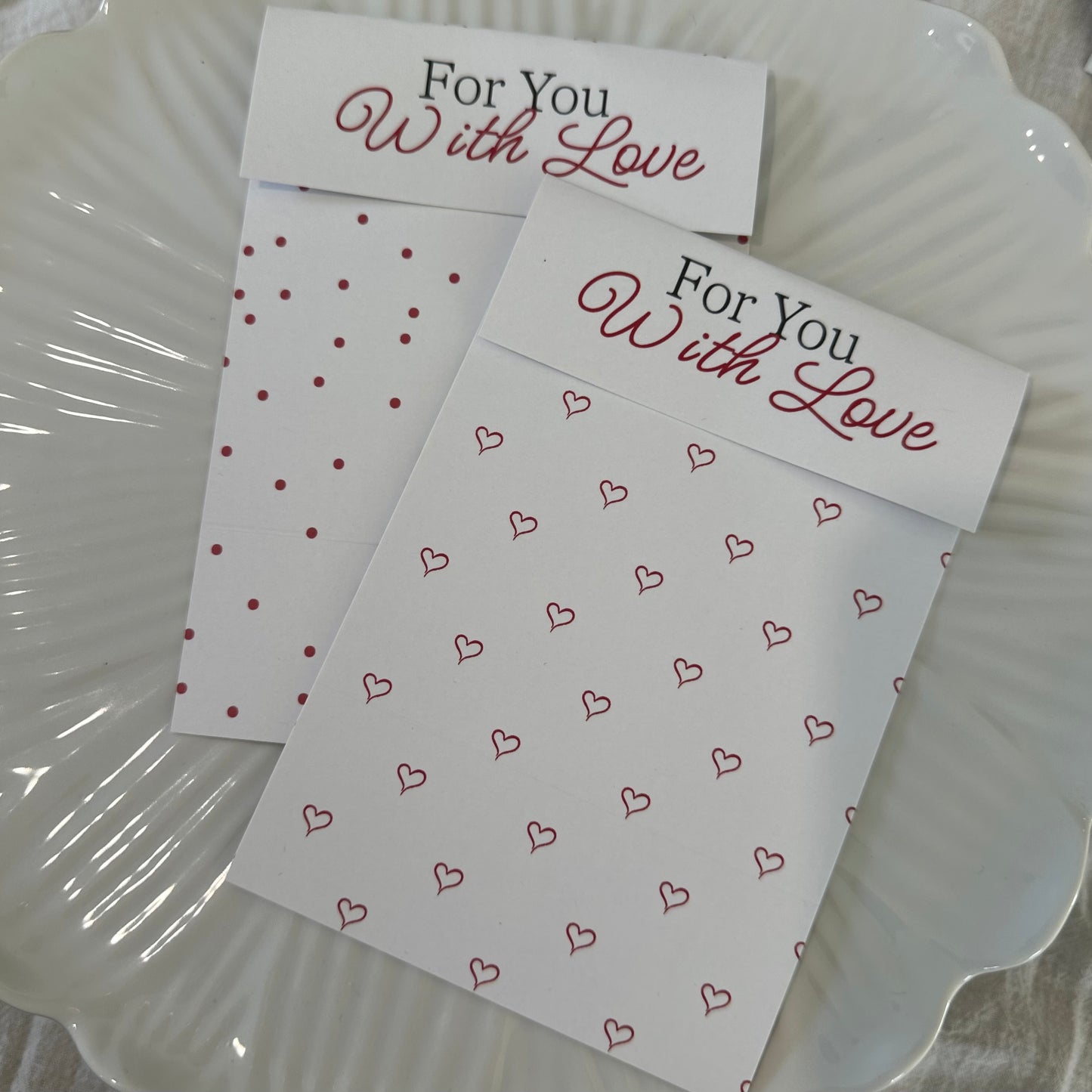 'With love' Bag Topper double sided- with love 10 pack