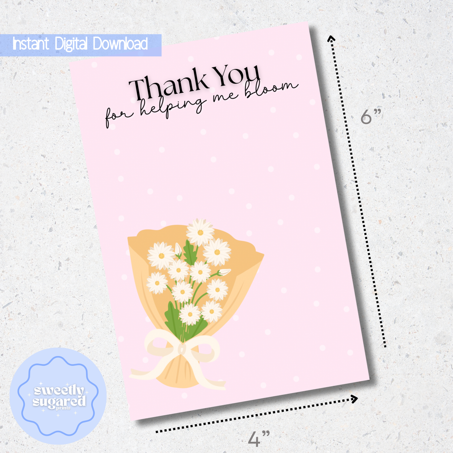 DIGITAL- Mothers Day Bloom Bouquet cookie card- Pink