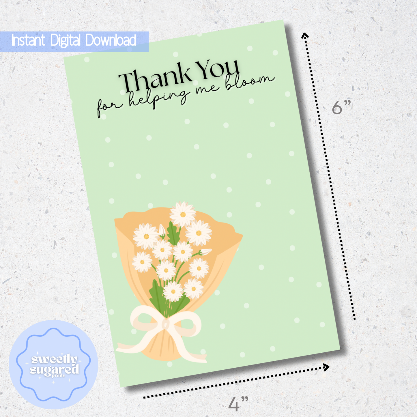 DIGITAL- Mothers Day bloom bouquet cookie card- Green