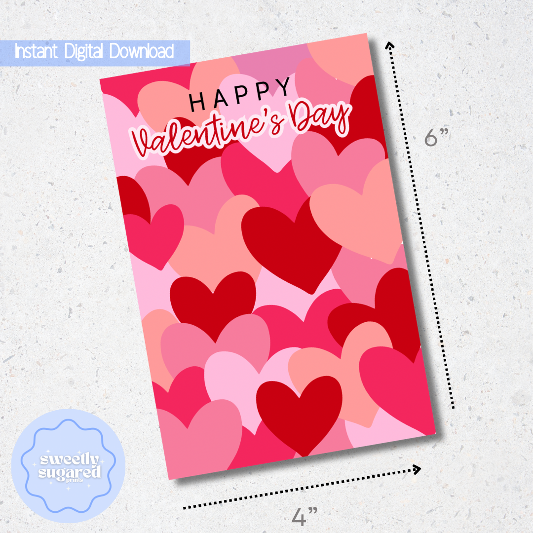 DIGITAL- Hearts Valentines Day Cookie card