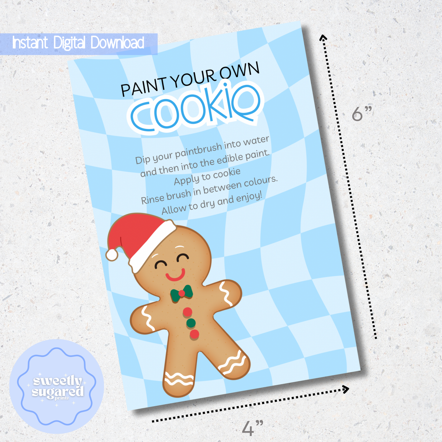 DIGITAL- Christmas PYO cookie card - blue