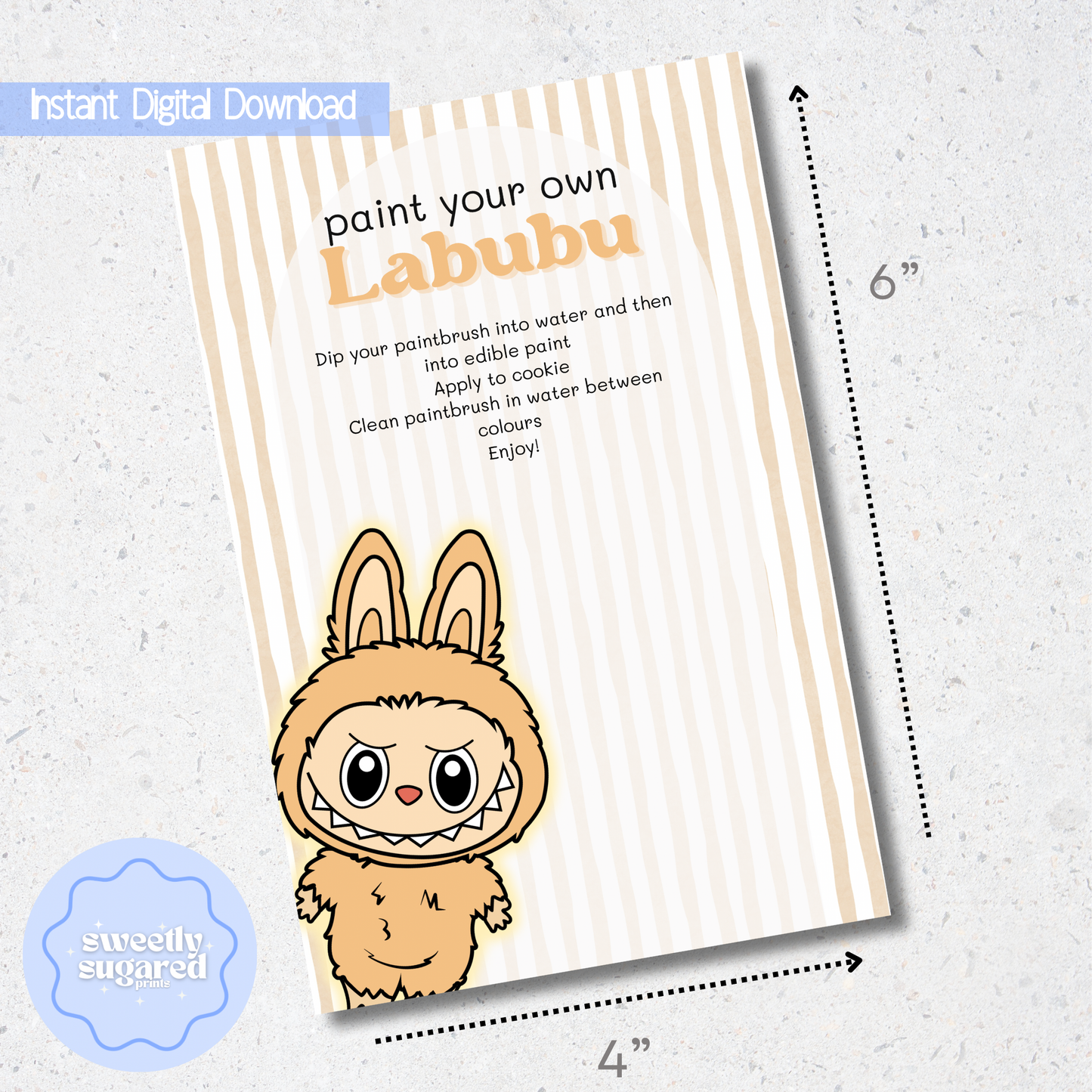 DIGITAL- Paint your own Labubu- All 5 Cards