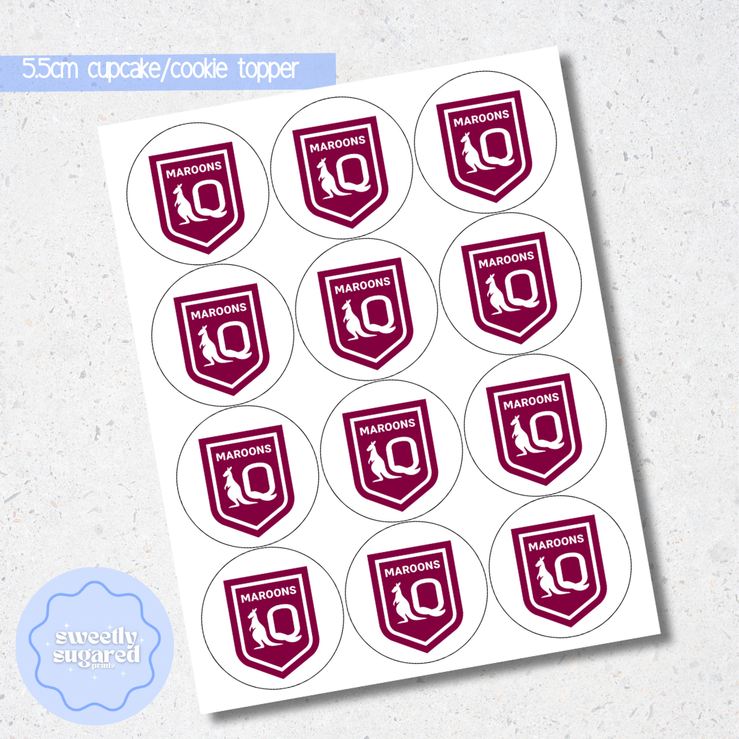 State of Origin QLD edible cupcake/cookie toppers