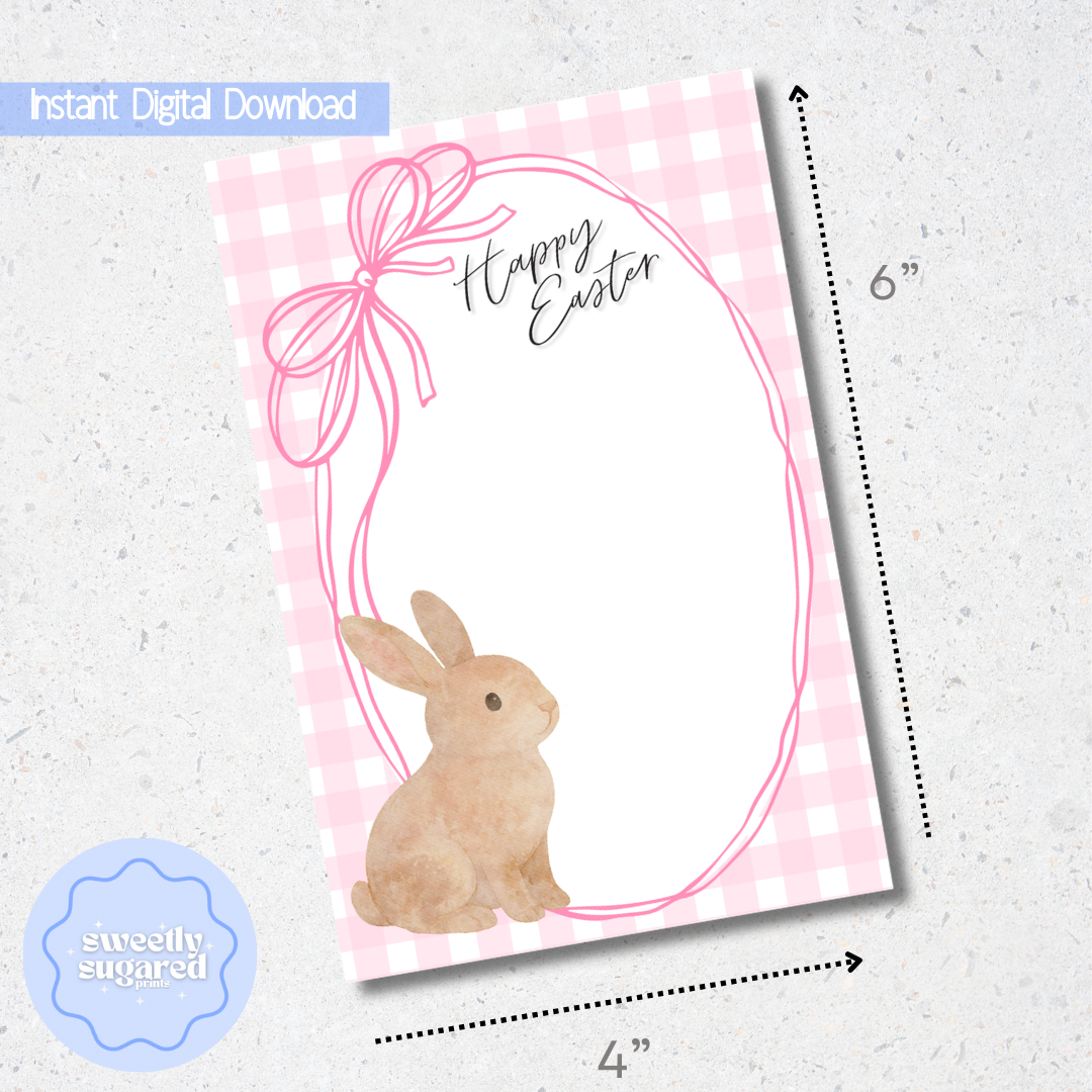 DIGITAL Happy Easter cookie card pink