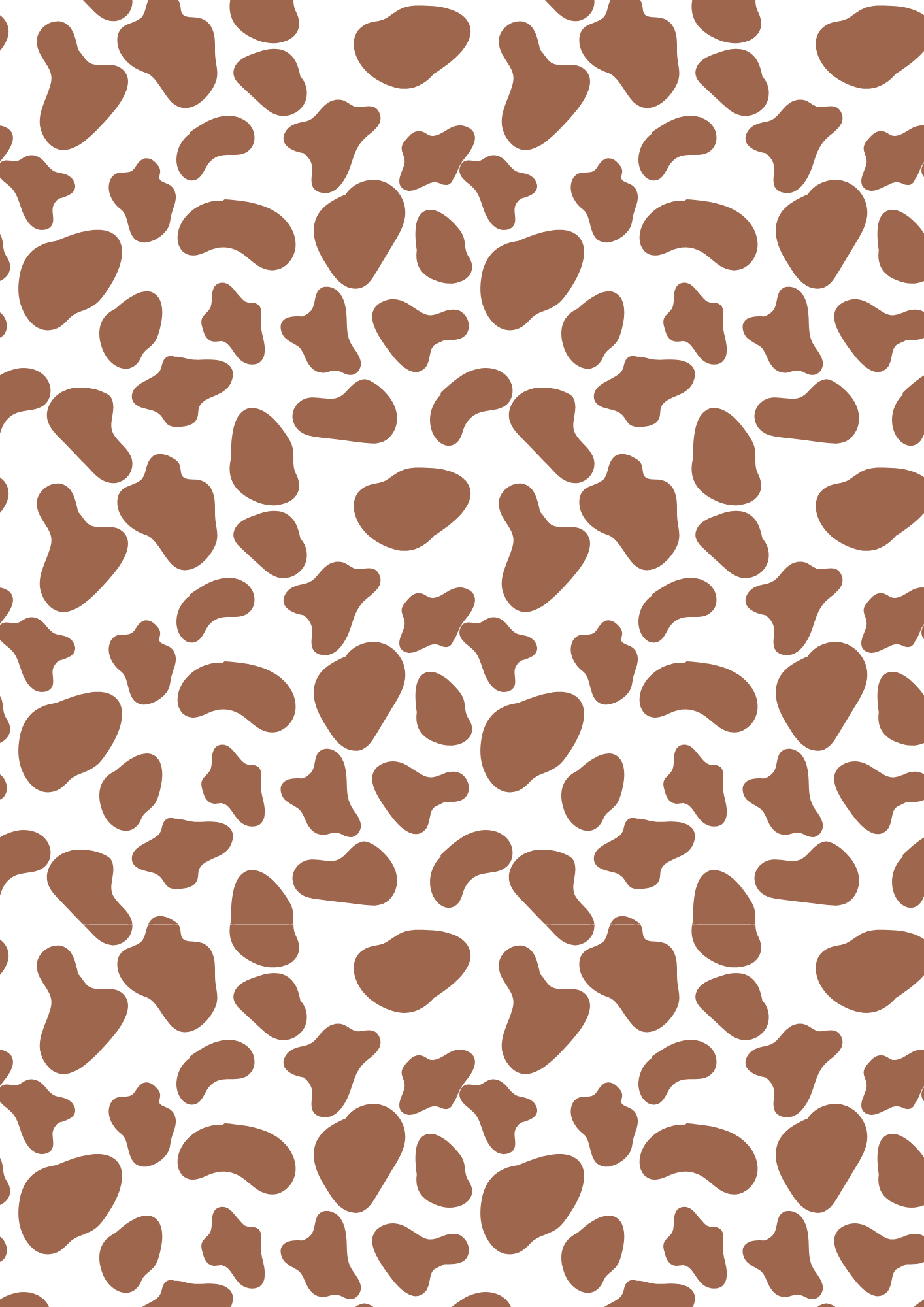 Brown Cow Print- A4 edible image