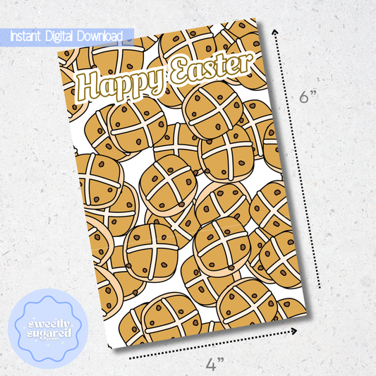 DIGITAL hot cross bun cookie card