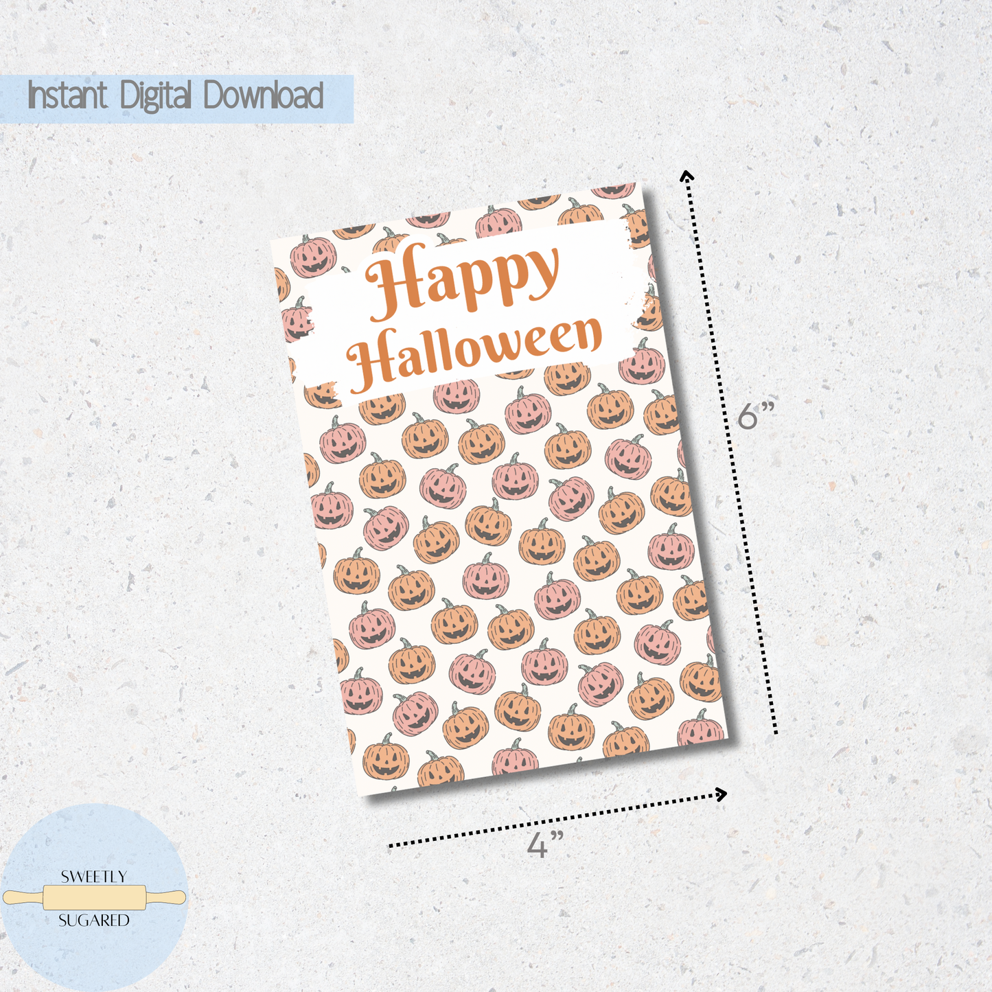 DIGITAL- Pumpkin Halloween cookie card