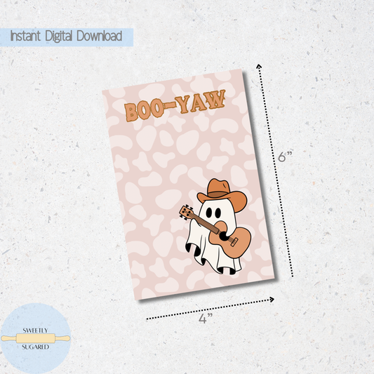 DIGITAL- Boo-Yaw Halloween cookie card
