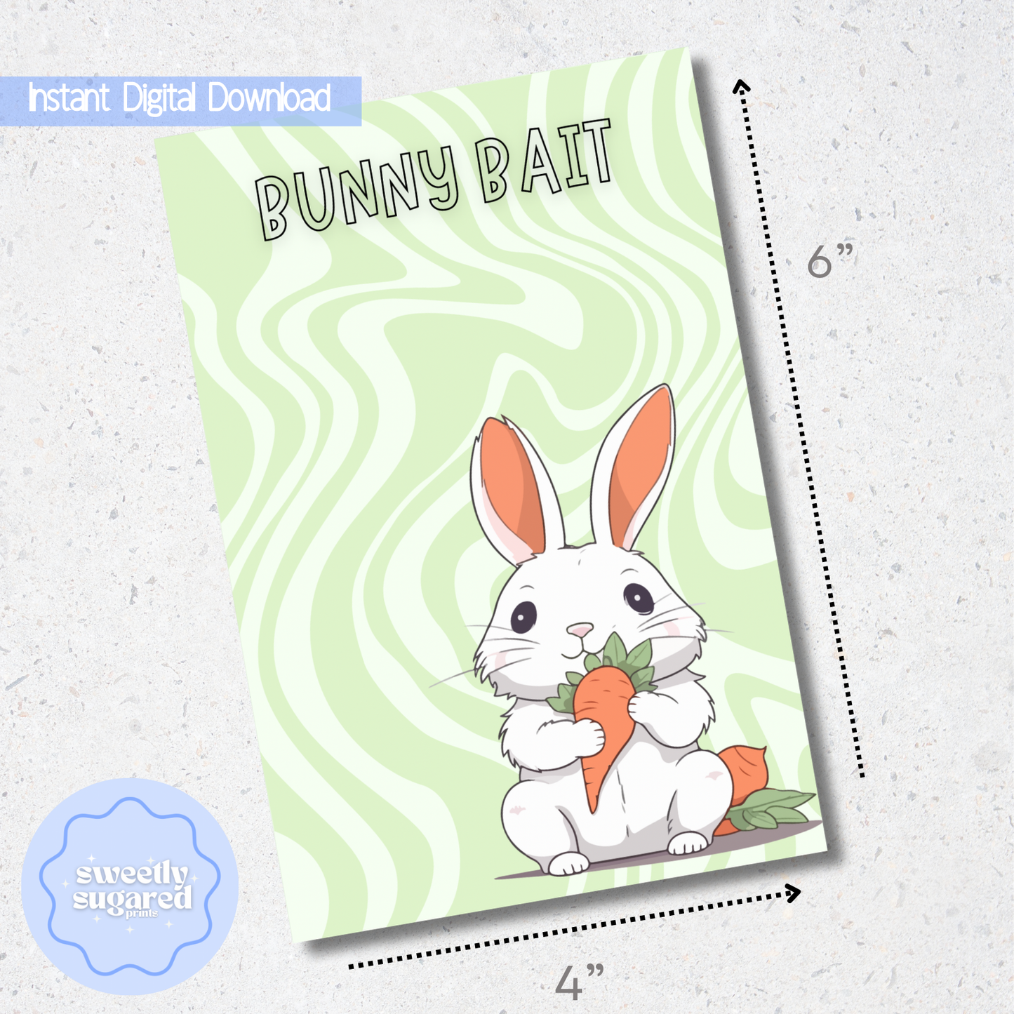 DIGITAL bunny bait cookie card