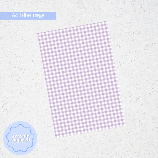 Pastel Gingham- A4 edible image