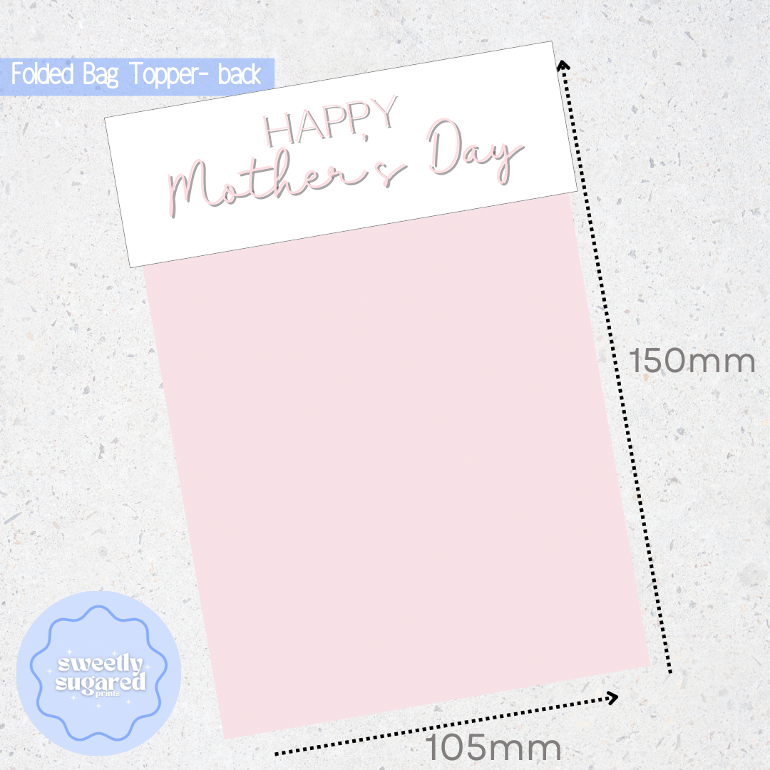 'Mothers Day' Bag Topper double sided- bows 10 pack