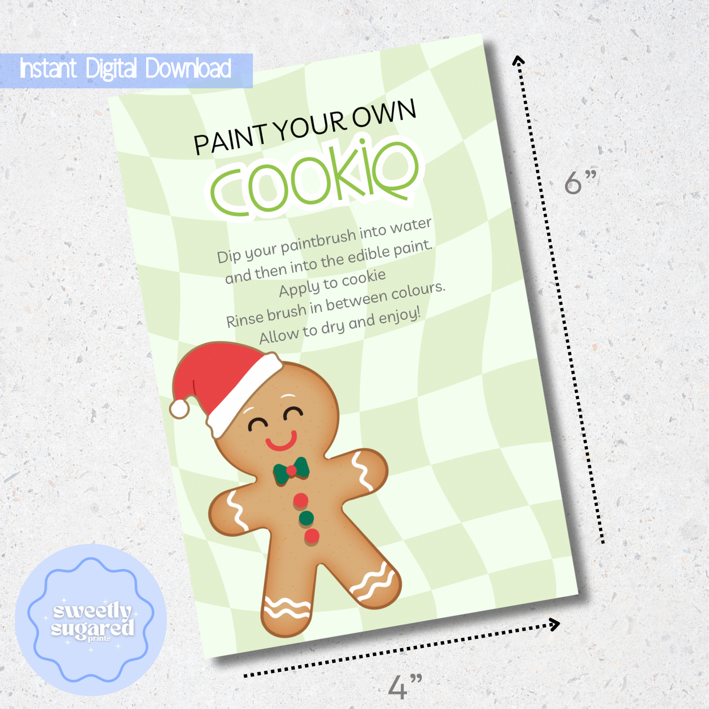 DIGITAL- Christmas PYO cookie card - green