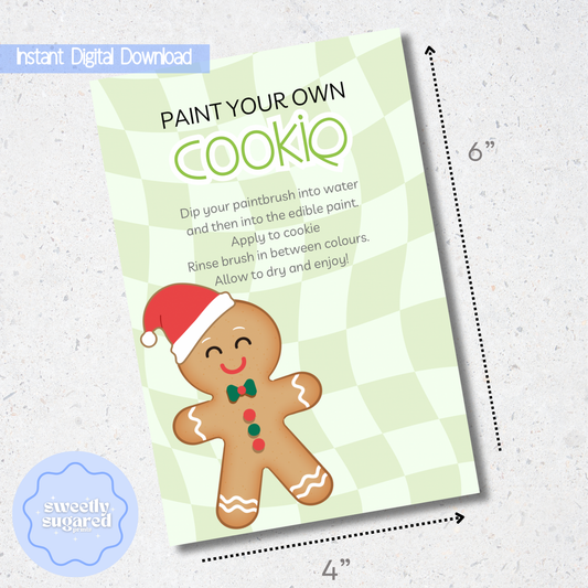 DIGITAL- Christmas PYO cookie card - green