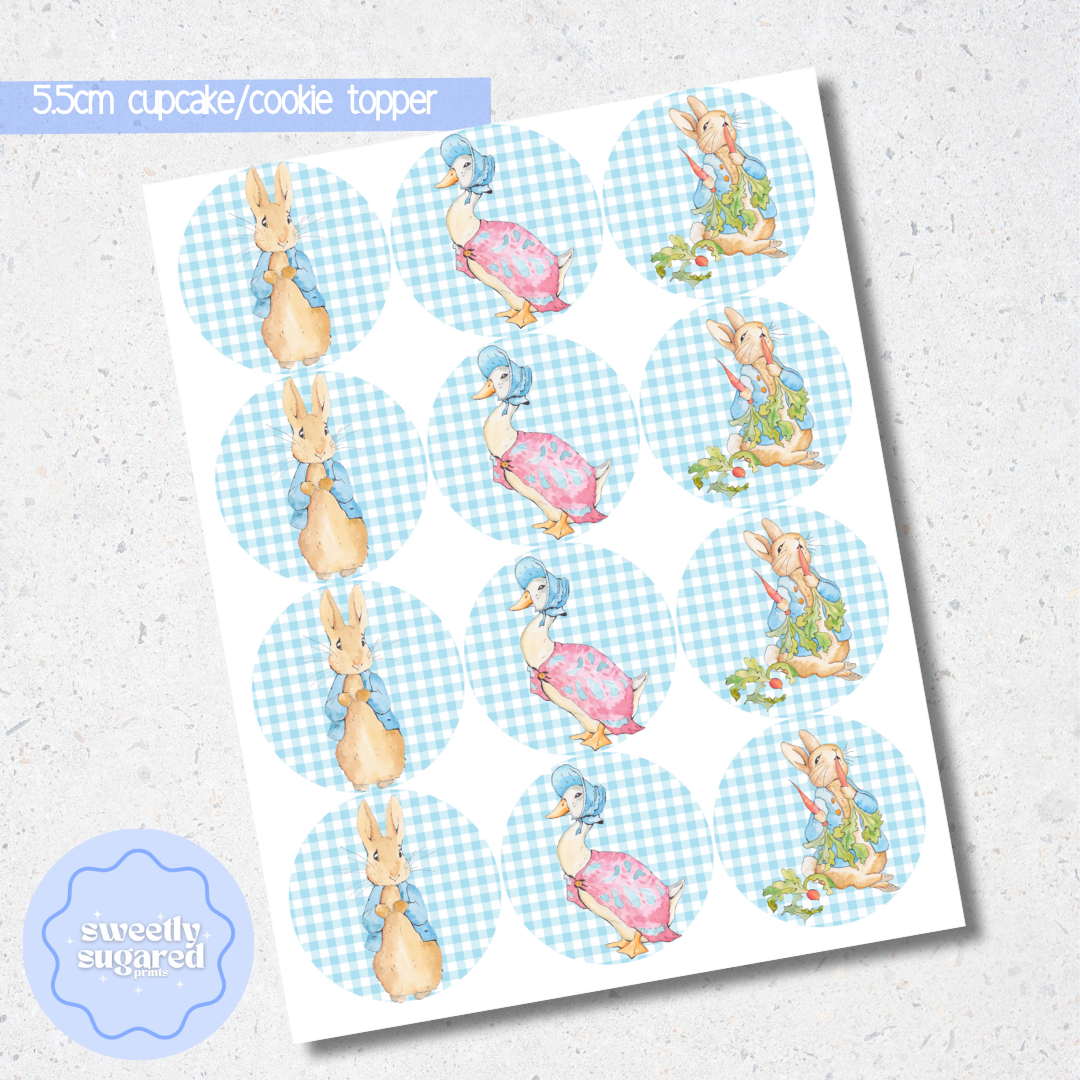 Blue Peter Rabbit edible cupcake/cookie toppers