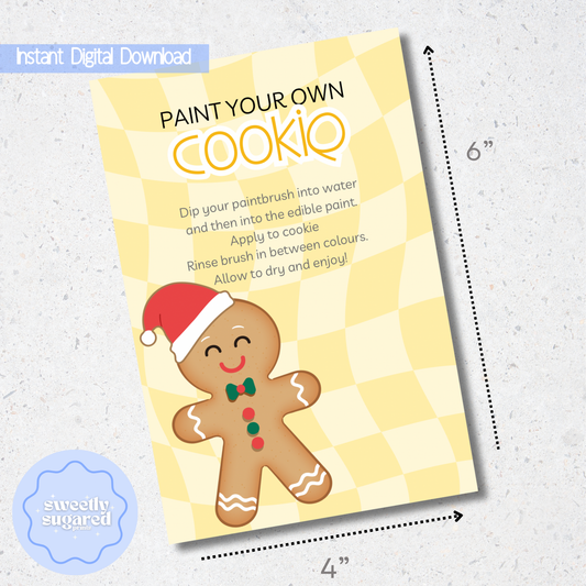 DIGITAL- Christmas PYO cookie card - yellow