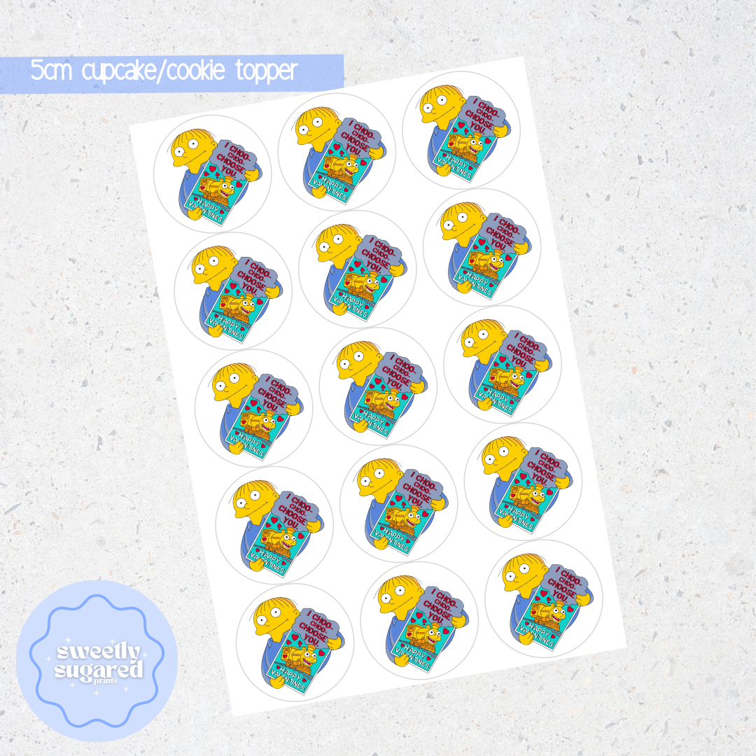 I Choo Choo Choose You Valentines Day cookie/cupcake toppers 5cm