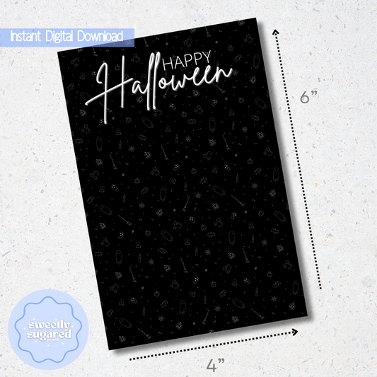 DIGITAL- Happy Halloween cookie card - Black
