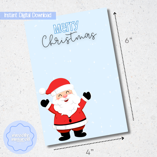 DIGITAL- Merry Christmas cookie card- Blue