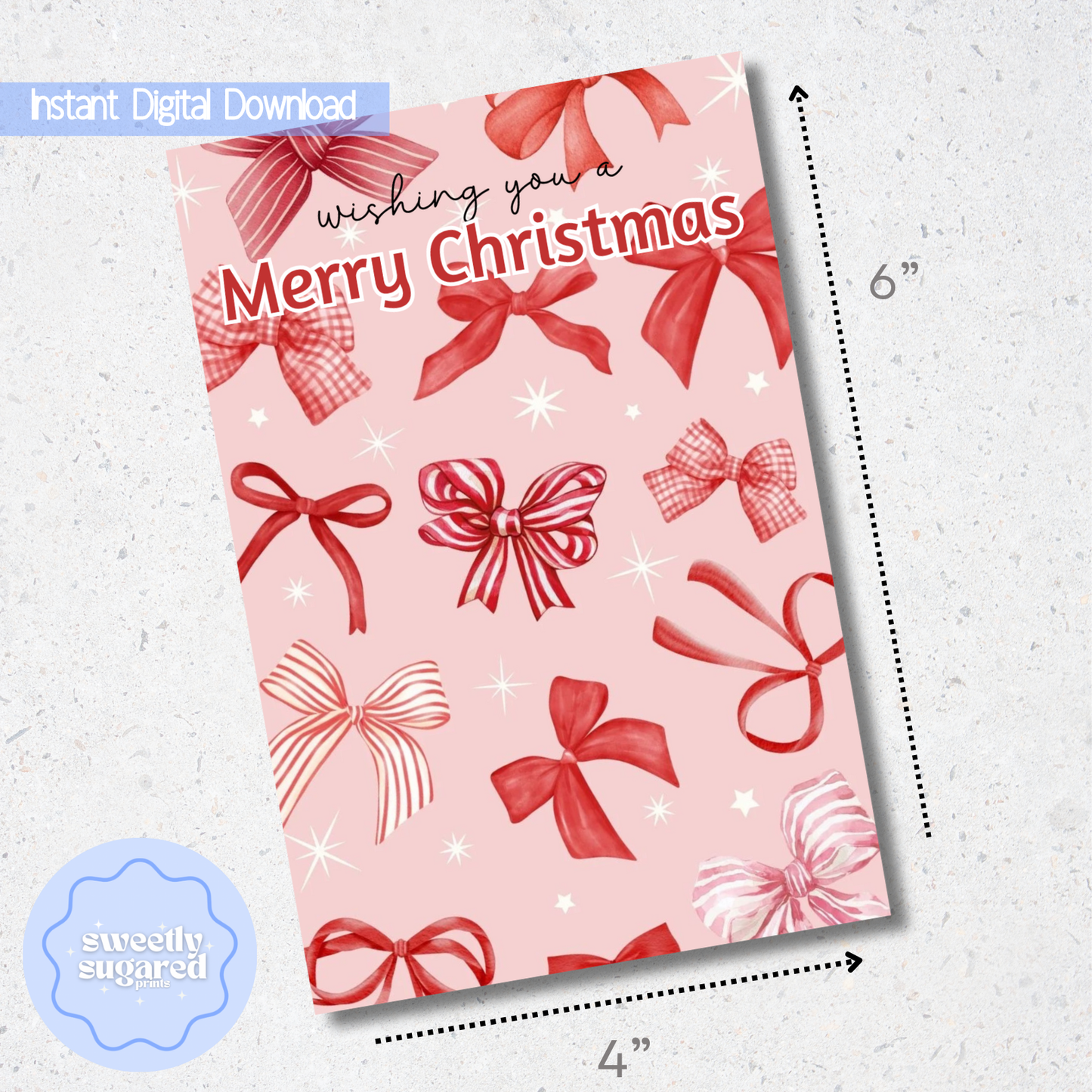 DIGITAL- Bow Christmas cookie card