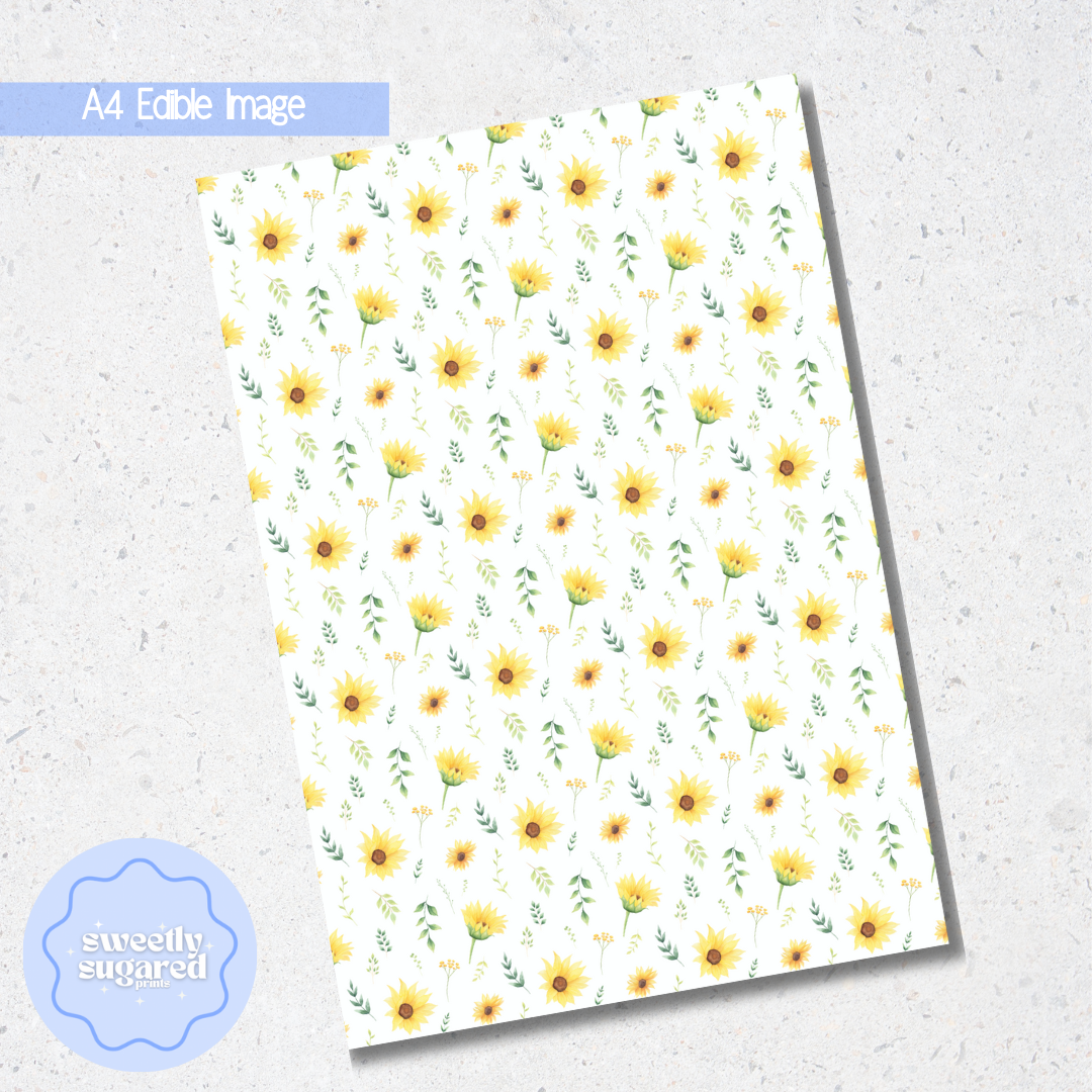 Sunflower - A4 edible image