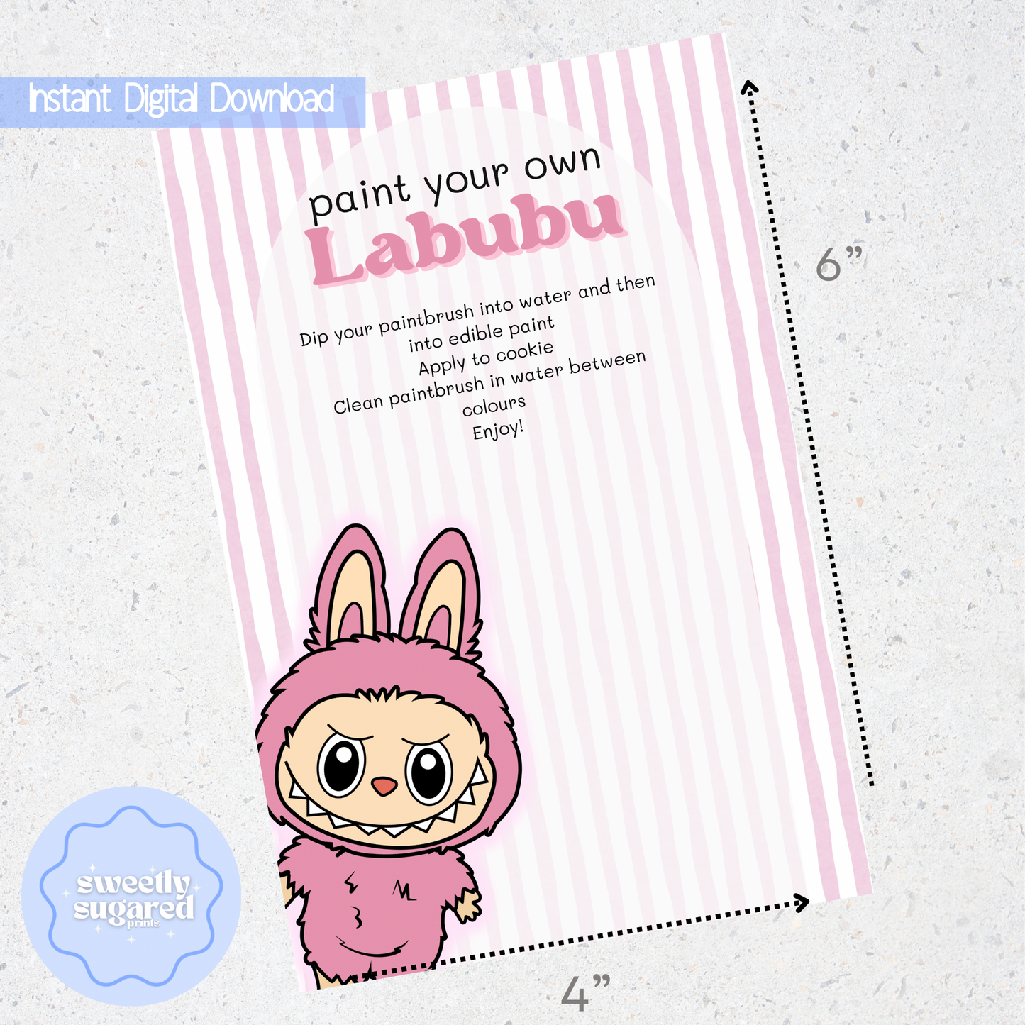 DIGITAL- Paint your own Labubu- All 5 Cards
