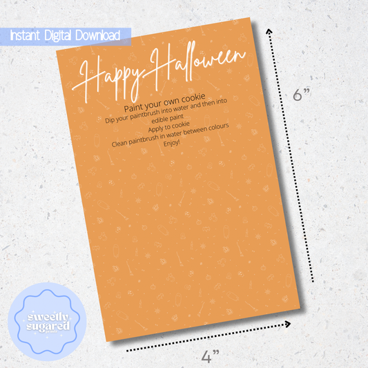 DIGITAL- Happy Halloween PYO cookie card- Orange