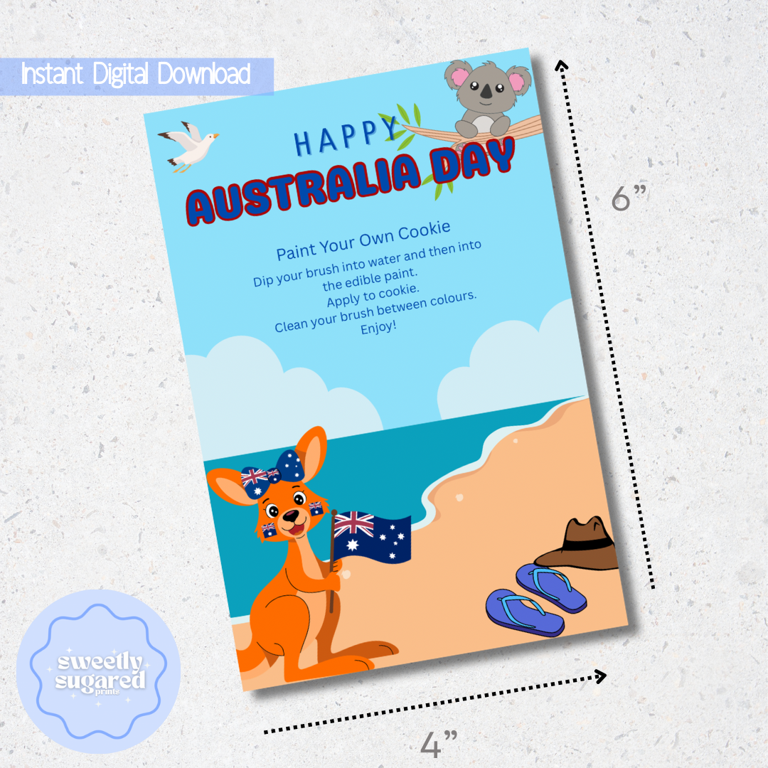 DIGITAL- Australia Day PYO cookie card