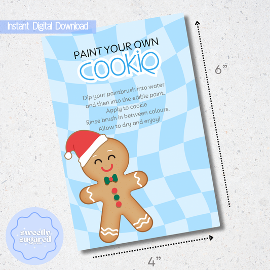DIGITAL- Christmas PYO cookie card - blue