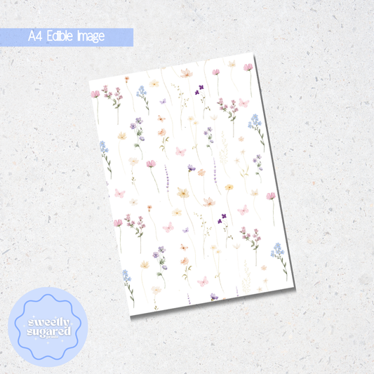 Wildflower- A4 edible image