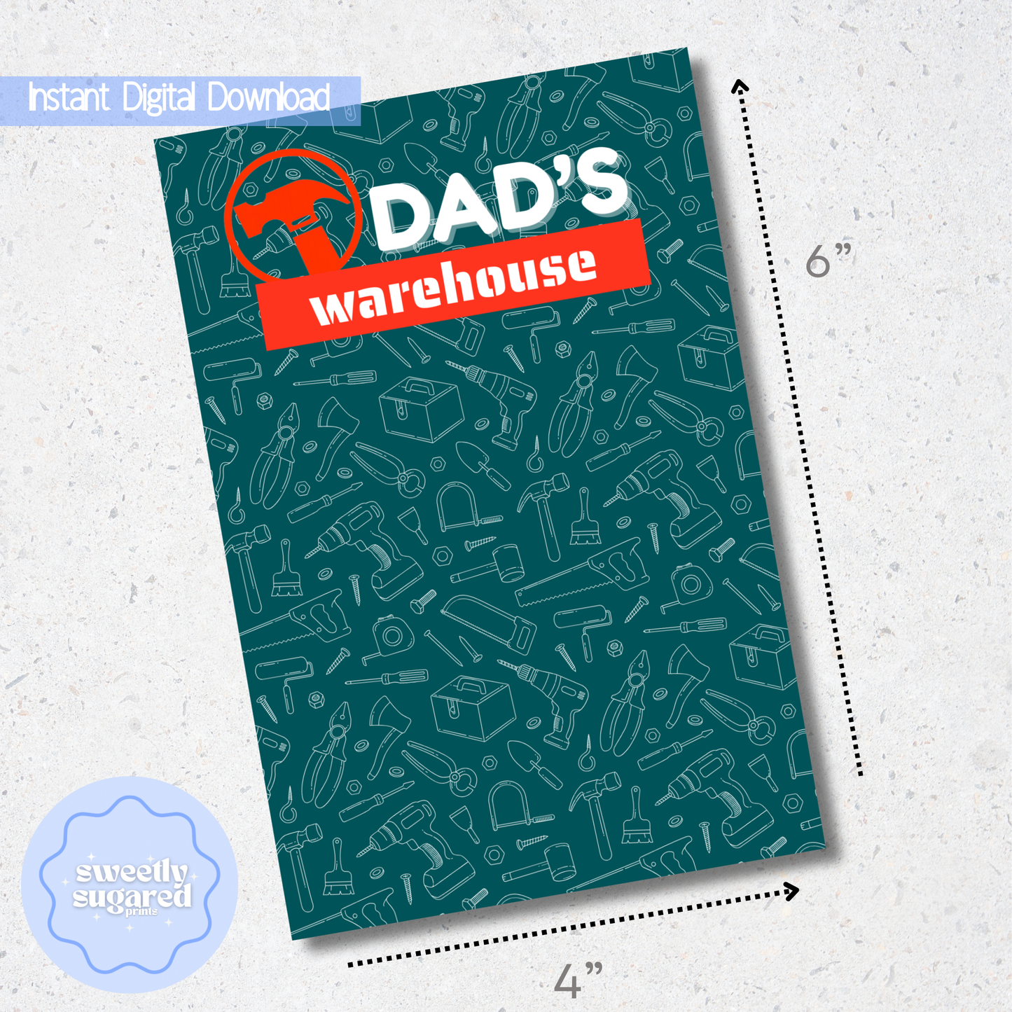DIGITAL- Dads Warehouse cookie card/backer- Father’s Day