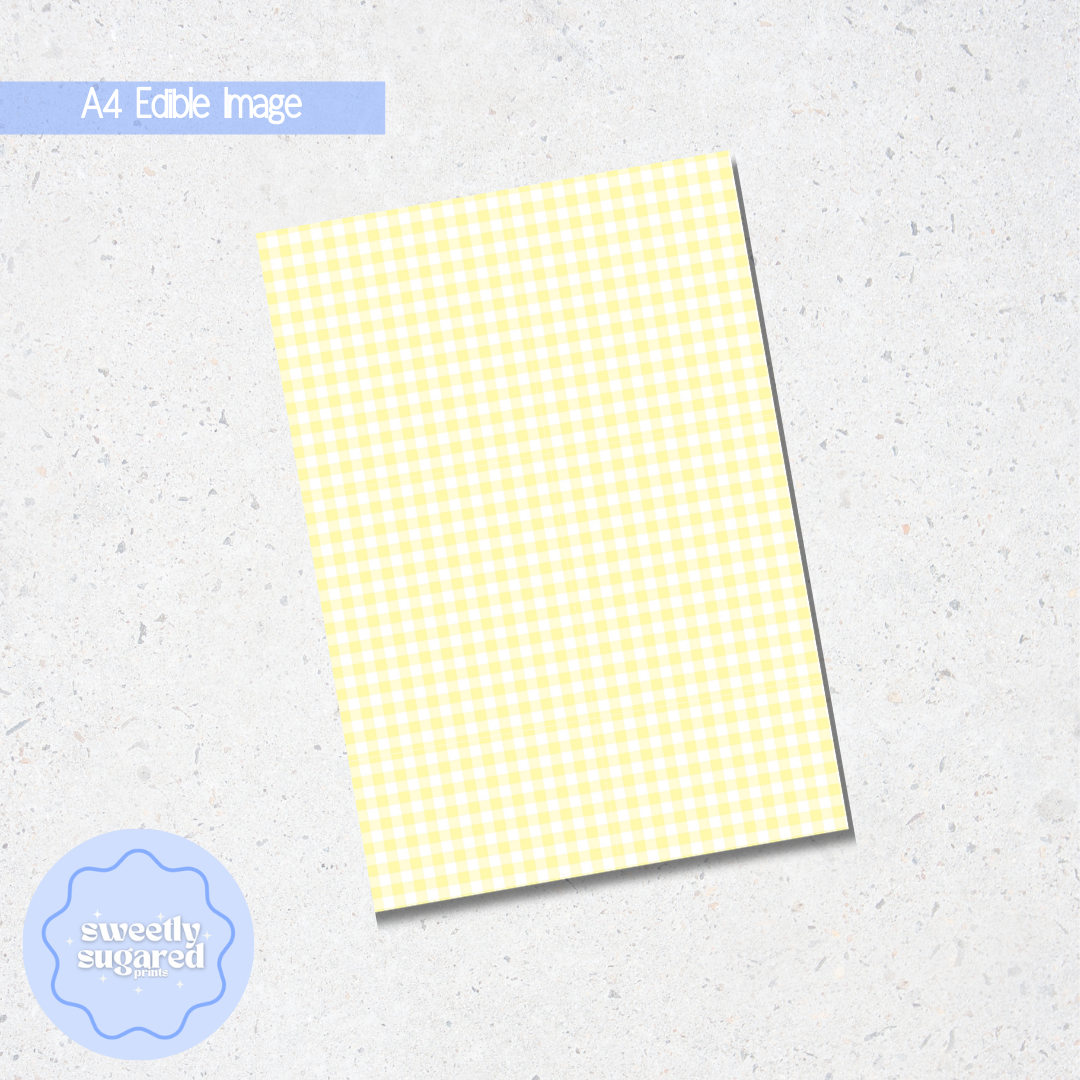 Pastel Gingham- A4 edible image