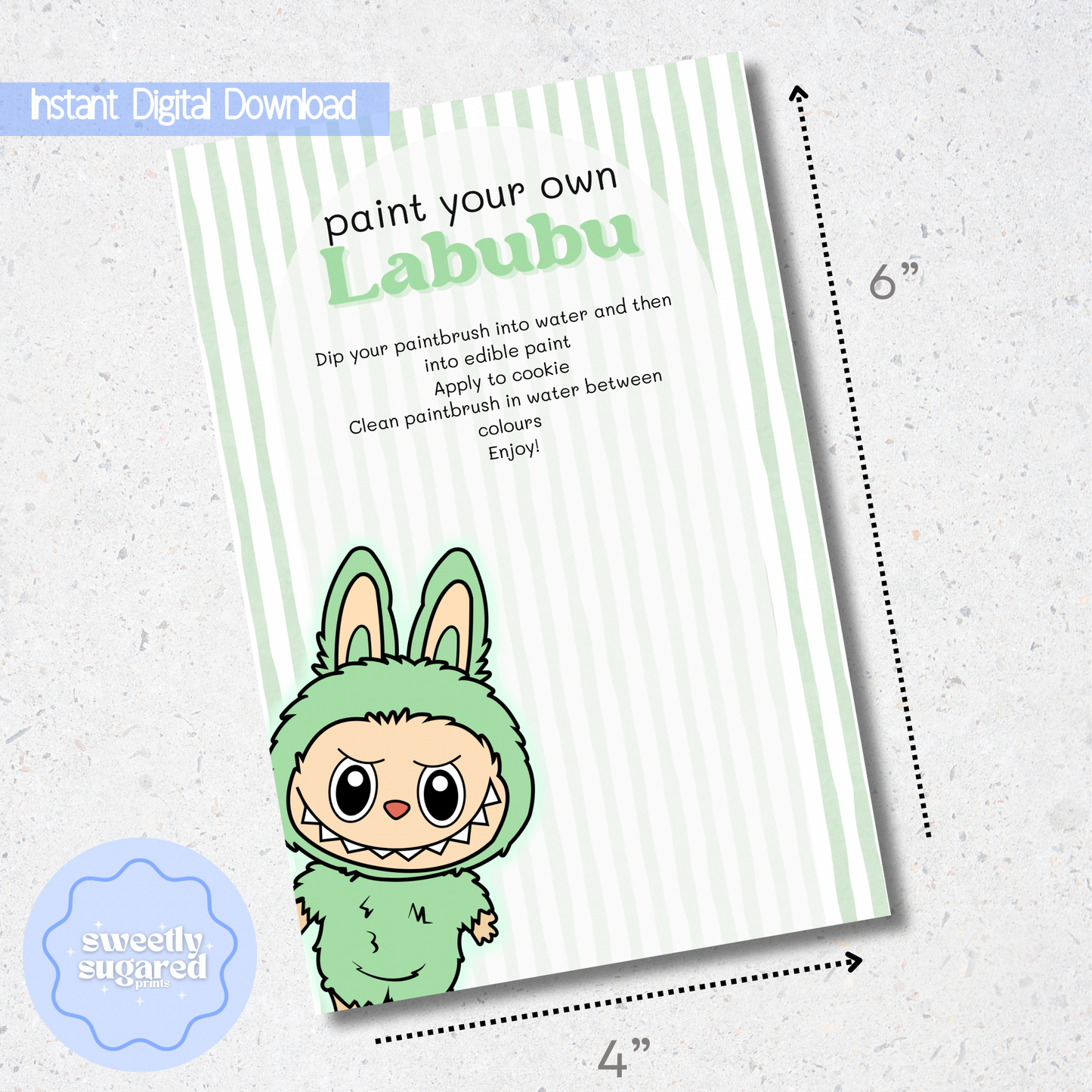 DIGITAL- Paint your own Labubu- All 5 Cards