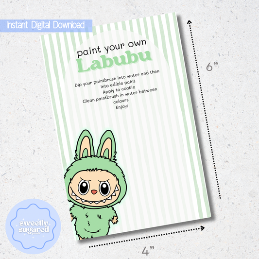 DIGITAL- Paint your own Labubu- Green