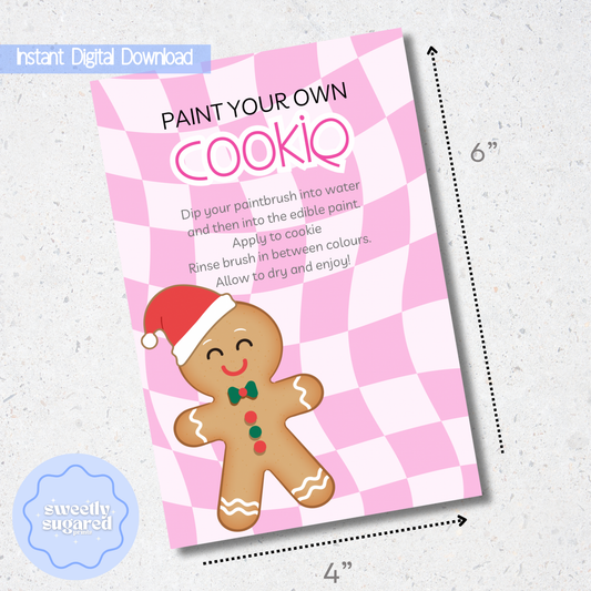 DIGITAL- Christmas PYO cookie card - pink