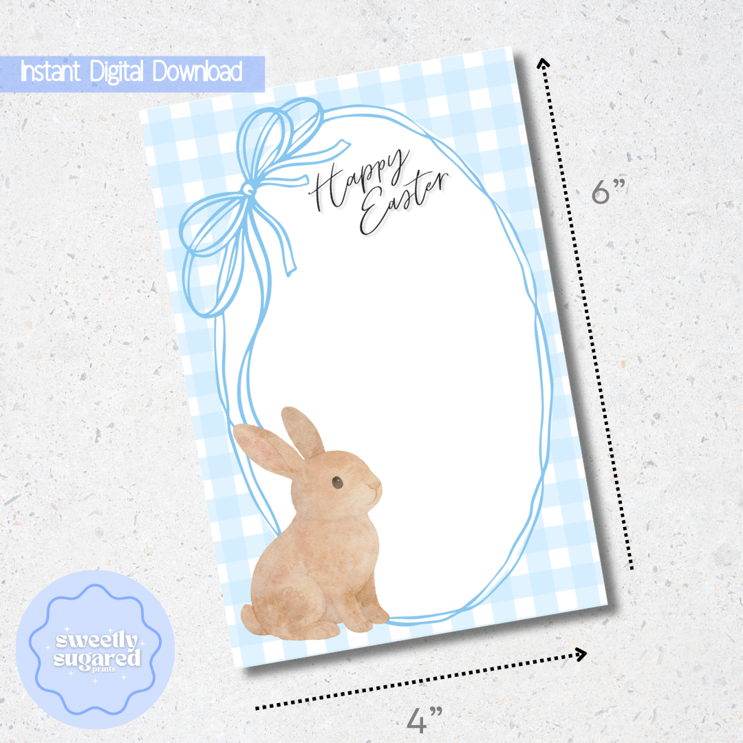 DIGITAL Happy Easter cookie card blue