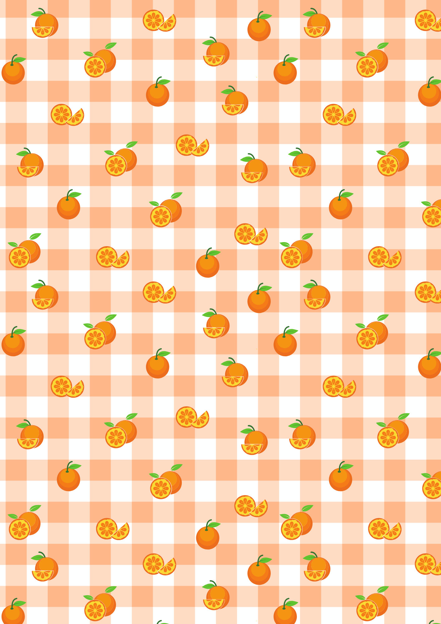 Orange Gingham- A4 edible image