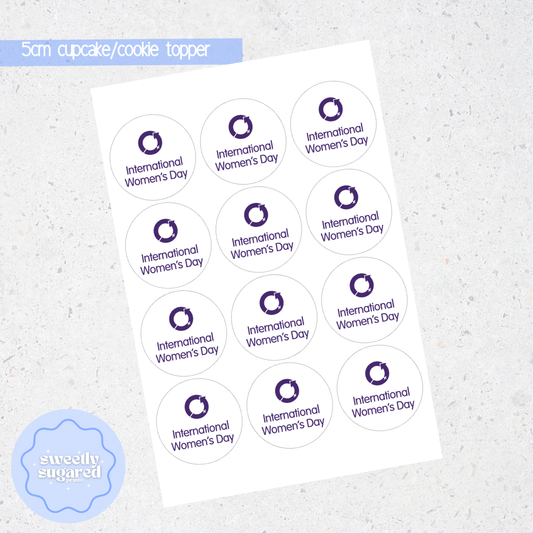 International Women’s Day cookie/cupcake toppers 5.5cm