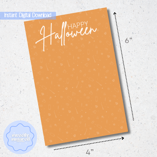 DIGITAL- Happy Halloween cookie card - Orange