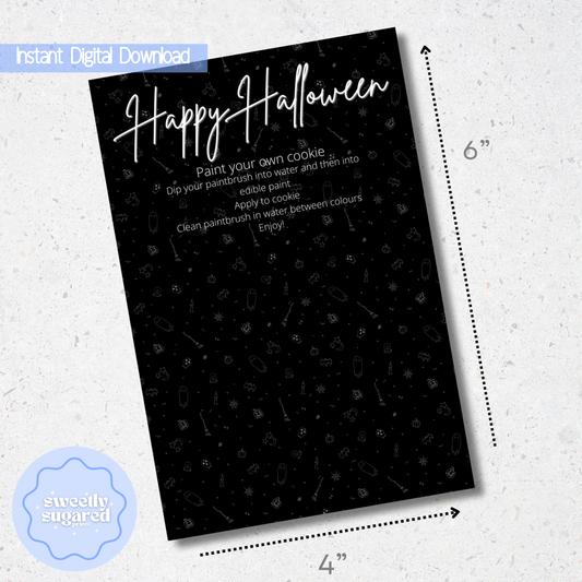 DIGITAL- Happy Halloween PYO cookie card- Black