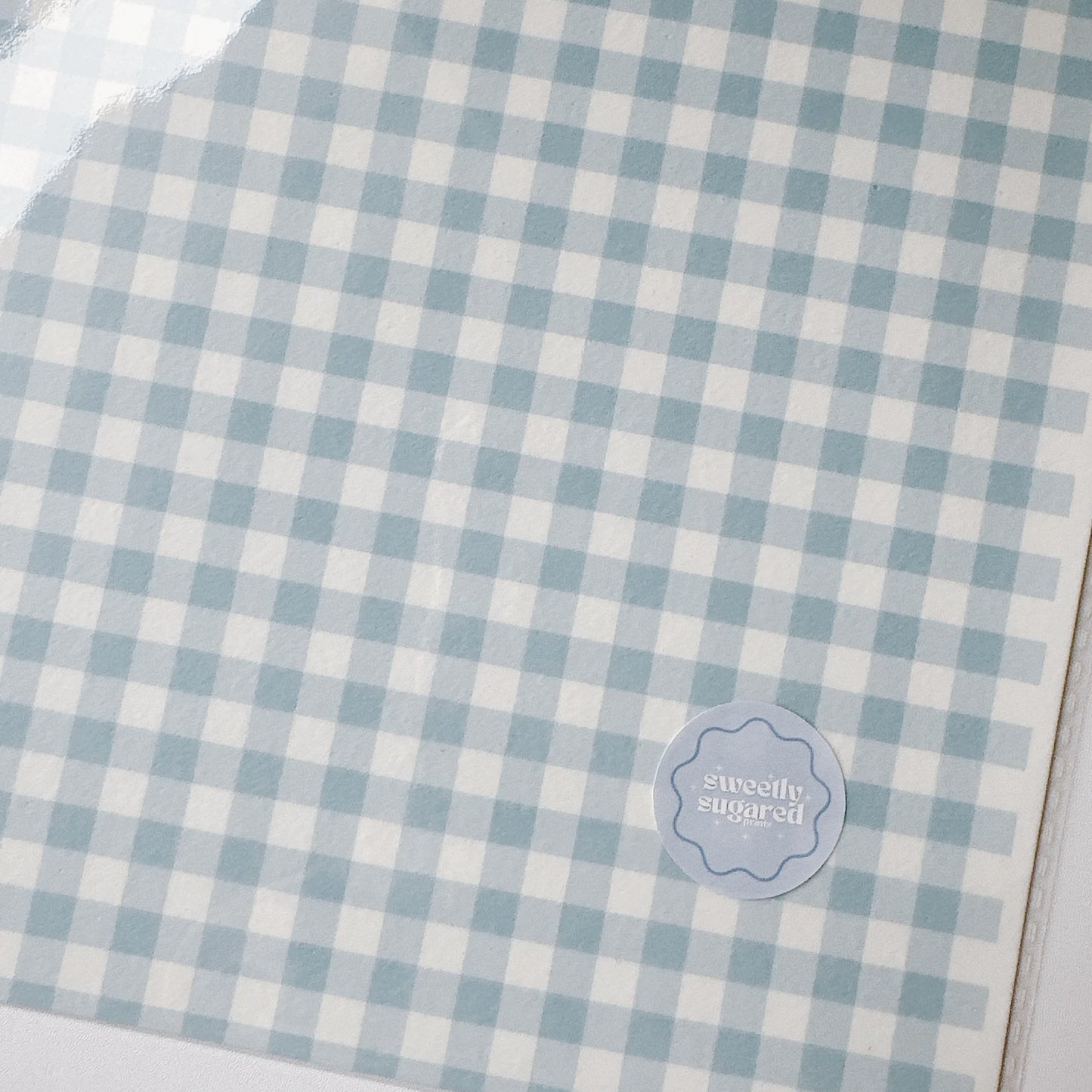 A4 pastel gingham edible sheet