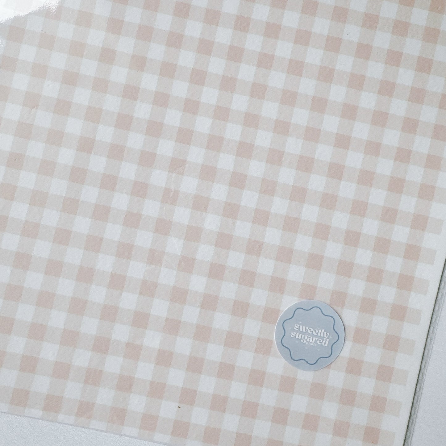 A4 pastel gingham edible sheet